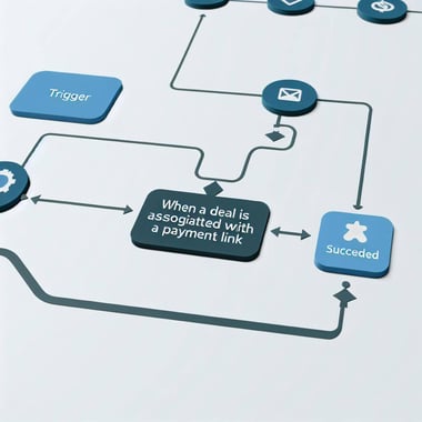 hubspot workflow for Trigger When a deal is associated with a payment link and payment status is Succeeded